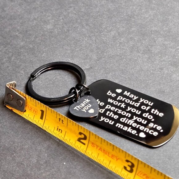 Inspirational Stainless Steel Keychain Heart Charm & Gratitude Quote Gift Idea - Picture 4 of 5